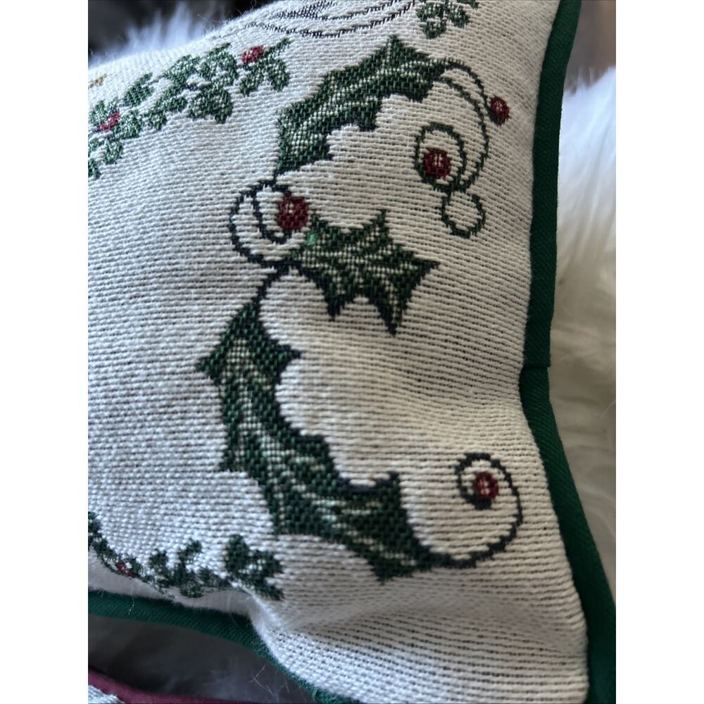 Vintage Cross Stitch Needlepoint Merry Christmas & Peace Pillows 12x8.5 Lot Of 2 - Picture 9 of 10